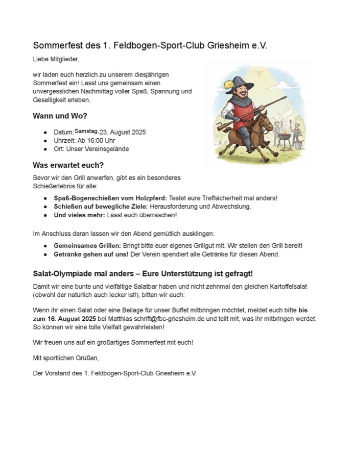 Vereinsmitglieder beim Sommerfest 2025